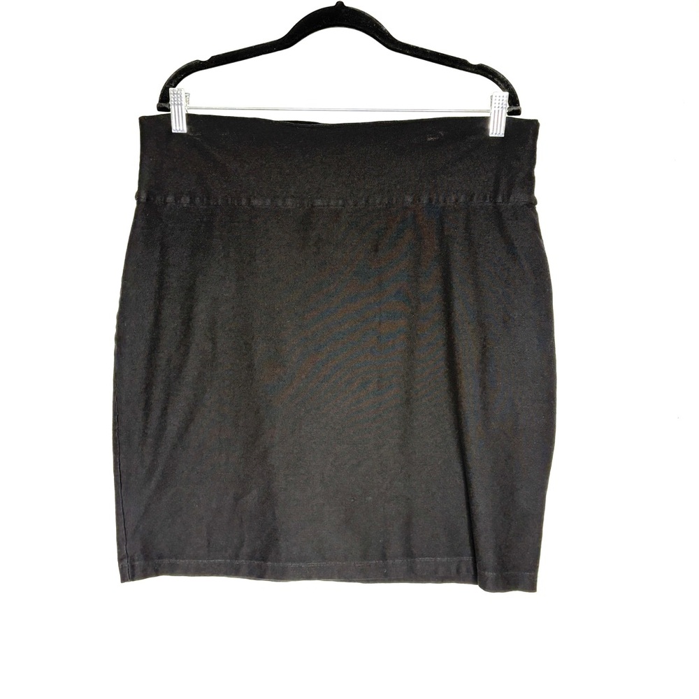 Eileen Fisher Washable Stretch Crepe Pencil Skirt Viscose Stretchy Black Size L